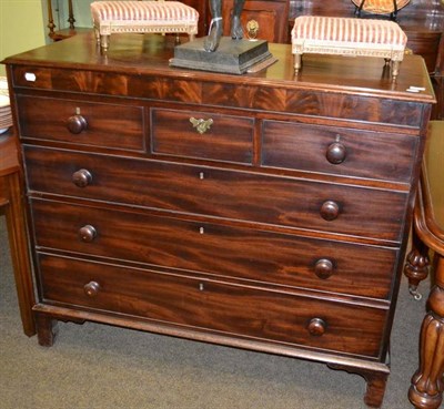 Lot 470 - George IV mahogany chest of three short, over three graduated drawers