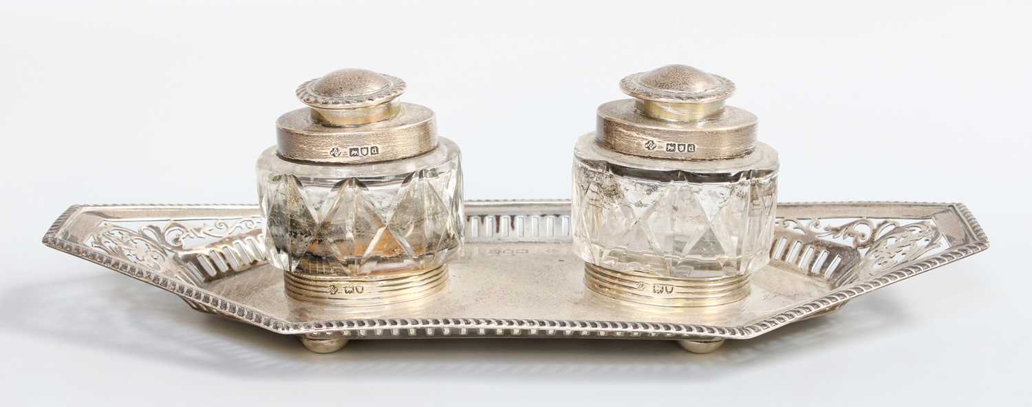 Lot 63 - A George V Silver Inkstand, by William Hutton...