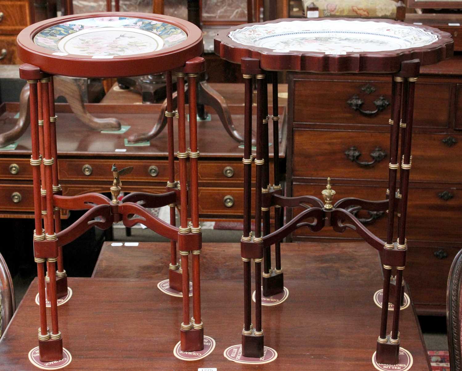 Lot 1274 - Two Reproduction Franklin Mint Tables, each...