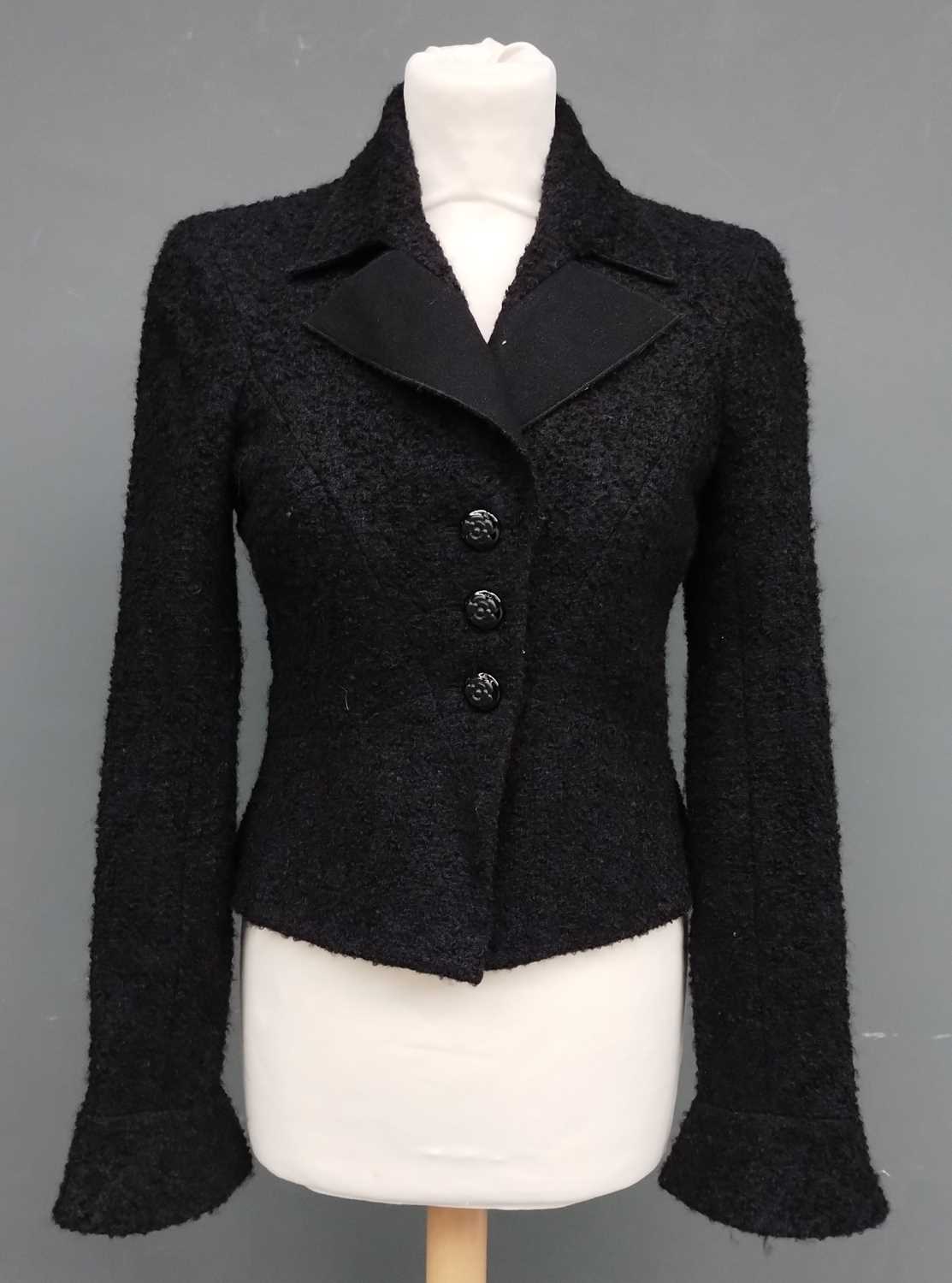 Lot 1097 - Chanel Black Boucle Wool and Mohair Fitted...