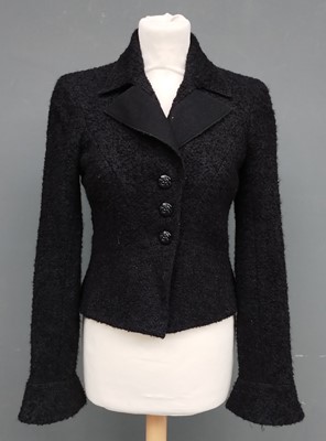 Lot Chanel Black Boucle Wool and Mohair Fitted...
