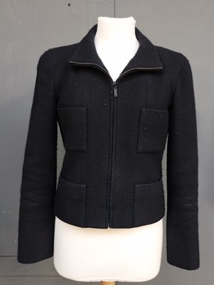 Lot 1094 - Chanel Navy and Black Woven Cashmere Jacket...