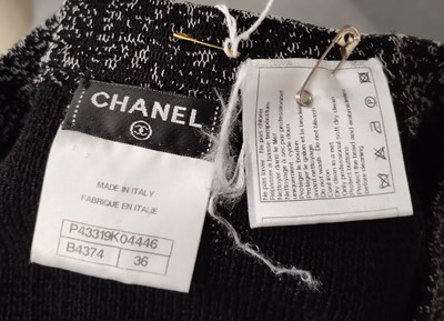 Lot 1095 - Chanel Black Cotton Knitted Dress with Short...