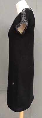 Lot 1095 - Chanel Black Cotton Knitted Dress with Short...