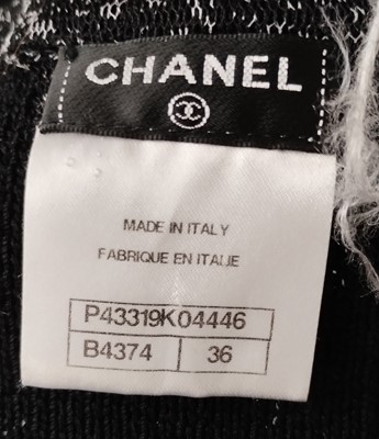 Lot 1095 - Chanel Black Cotton Knitted Dress with Short...