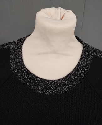 Lot 1095 - Chanel Black Cotton Knitted Dress with Short...