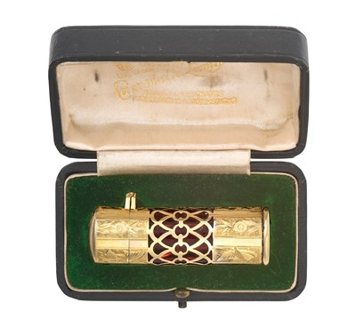 Lot 47 - A Cased Edward VII Silver-Gilt Mounted Ruby...