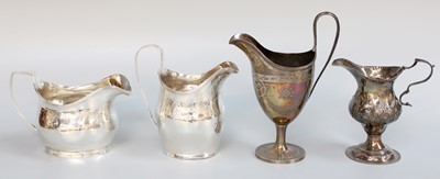 Lot 48 - Four Various George III Silver Cream-Jugs,...