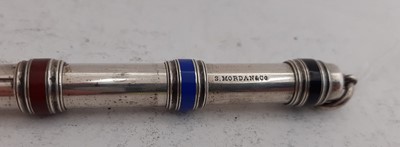 Lot 2060 - A George V Silver and Enamel Triple Propelling-Pencil
