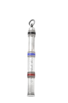 Lot 2060 - A George V Silver and Enamel Triple Propelling-Pencil