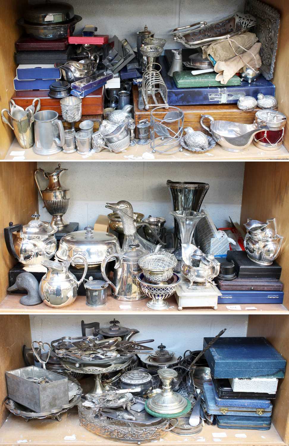 Silver Collection Display Lot 124 - A Large Collection of Assorted Silver Plate,