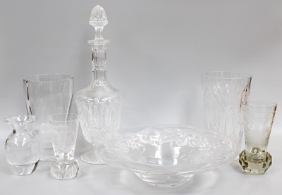 Lot 255 - A St Louis Glass Pedestal Decanter and Stopper;...