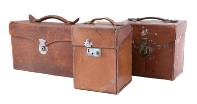 Lot 537 - Three Early 20th Century Leather Cases of...