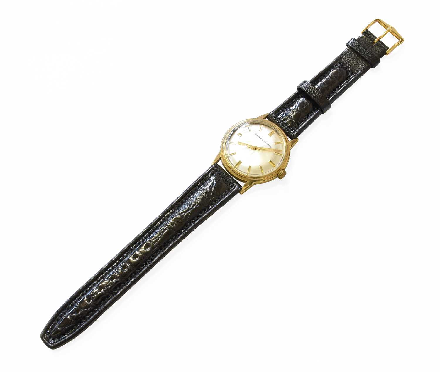 Lot 480 - A 9 Carat Gold Centre Seconds Wristwatch,...