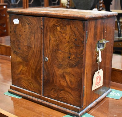 Lot 1321 - A Late Victorian Burr Walnut Table Top Cabinet,...