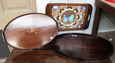 Lot 1388 - A Brazilian Butterfly Wing Serving Tray, 53cm...