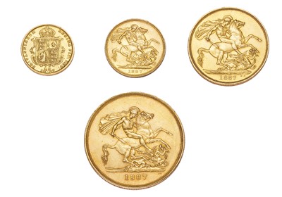 Lot 238 - Victoria, Gold 1887 Specimen Set; 4 coin set...