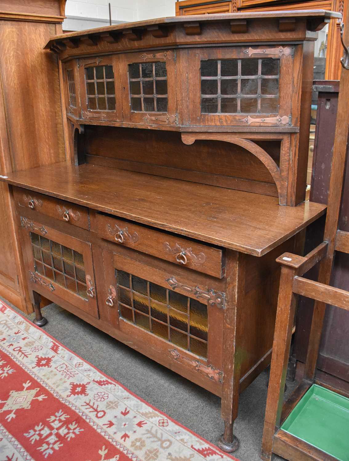 Lot 1329 - An Arts & Crafts Oak Sideboard, the...