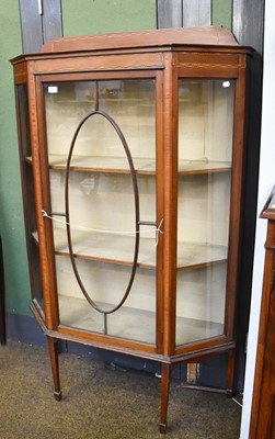 Lot 1353 - A Mahogany Chequered Inlaid Display Cabinet,...