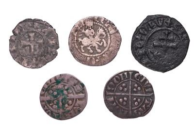 Lot 20 - 5x English and World Hammered coins;...