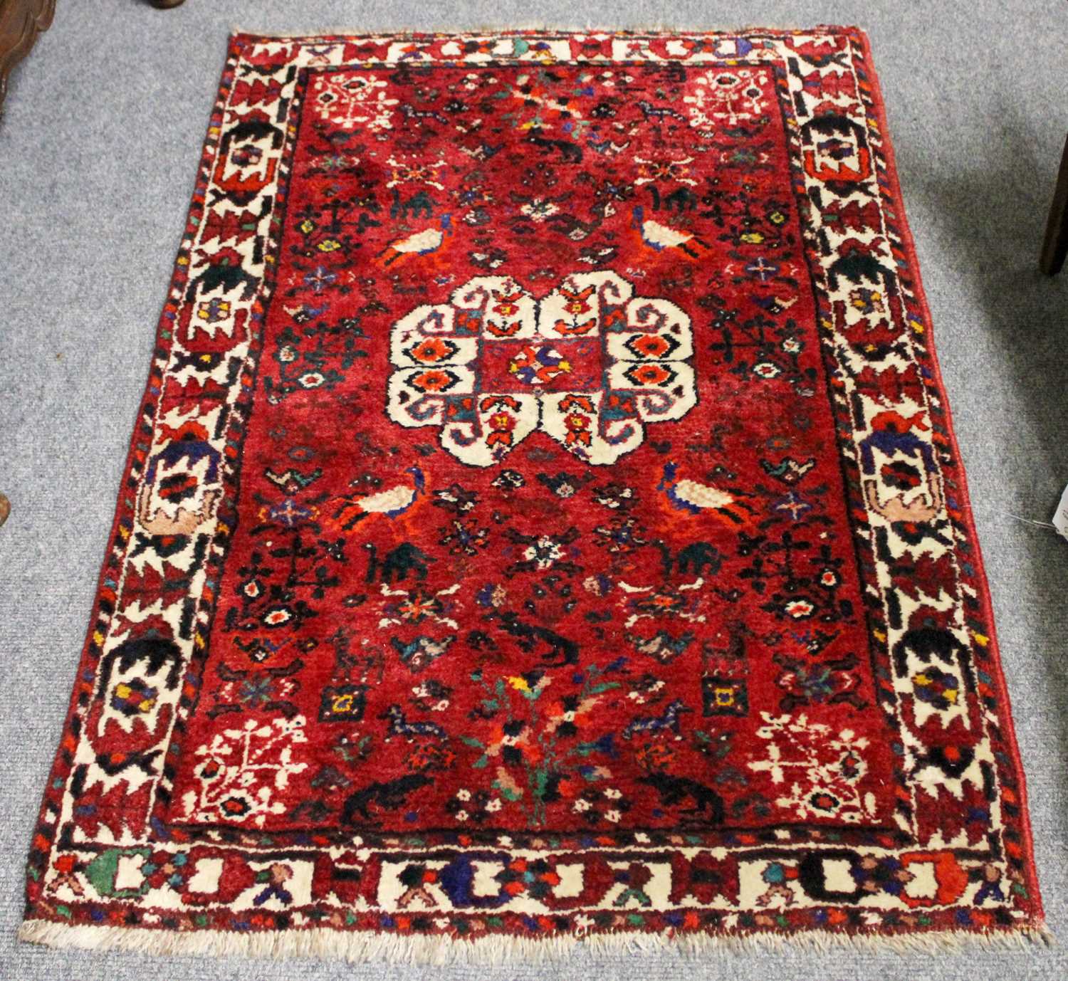 Lot 1142 - Kashgai Rug, the blood red field of tribal