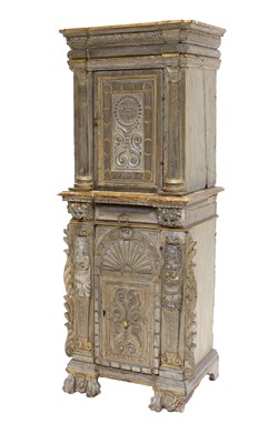 Lot 338 - A Late 17th Century Italian Carved Pine, Cream-...