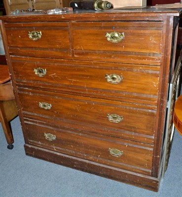 Lot 499 - Edwardian walnut four height chest of drawers