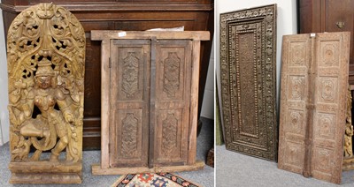 Lot 186 - Four Large 19th Century Southeast Asian Carved...
