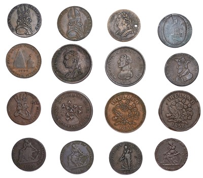 Lot 428 - Ireland, 18th and 19th Century Tokens, 16 in...