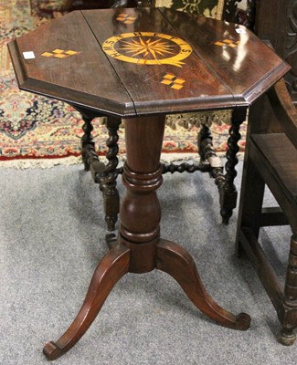 Lot 1382 - A Victorian Hardwood Ships Table, with inlaid...