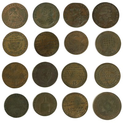 Lot 422 - Middlesex, 18th Century Tokens, 16 in total,...