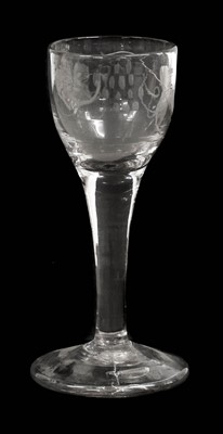 Lot 12 - ~ A Wine Glass, circa 1760, the ovoid bowl...