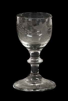 Lot 12 - ~ A Wine Glass, circa 1760, the ovoid bowl...