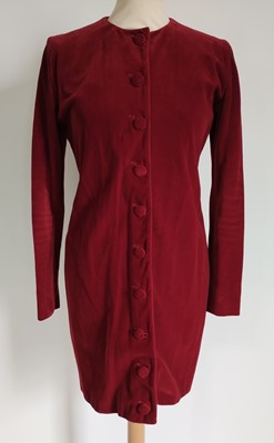 Lot 1037 - Jean Paul Gaultier Red Velvet Coat labelled...