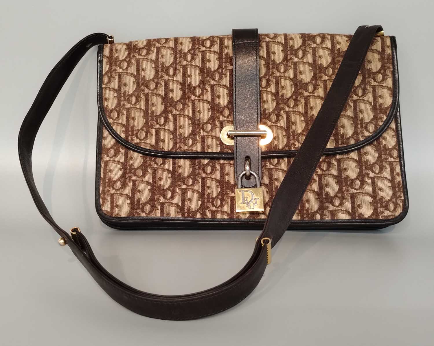 Lot 1004 - Christian Dior Brown Monogram Canvas Shoulder...