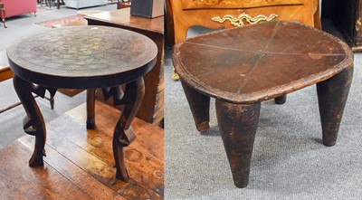 Lot 106 - Two North African Tribal Tables, largest 58cm...