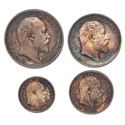 Lot 213 - Edward VII, Maundy Set 1903, 4 coins...