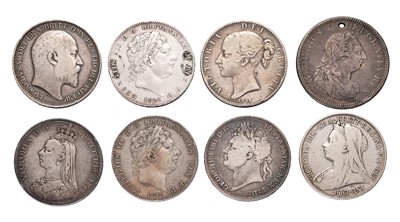 Lot 79 - Assorted Silver Crowns, 7 comprising; George...