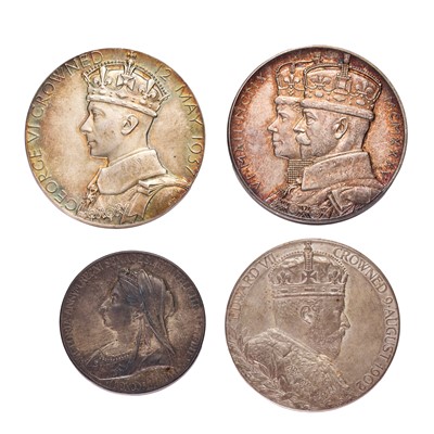 Lot 437 - 4x Silver Official Jubilee and Coronation...