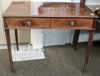 Lot 1462 - A George III Mahogany Two Drawer Side Table,...