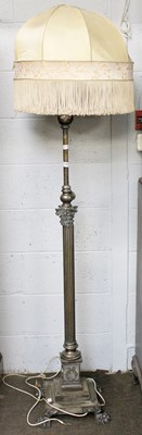 Lot 1280 - A Silvered Telescopic Standard Lamp of...