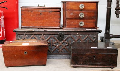 Lot 1241 - An 18th Century Carved Oak Bible Box, 62cm by...