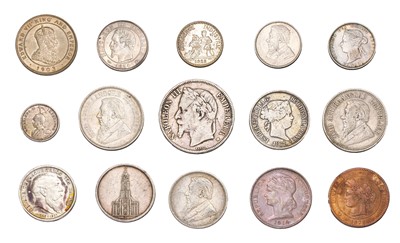 Lot 191 - Small Assortment of World Coins, 15x 19th and...