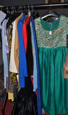 Lot 520 - Assorted circa 1970's and later costume including a Susan Small Grecian style evening dress in pale