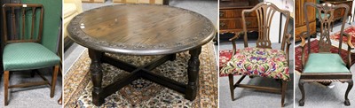 Lot 1422 - A Carved Oak Circular Coffee Table with...