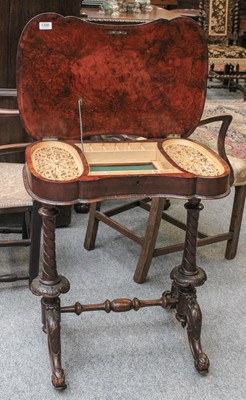 Lot 1390 - A Victorian Walnut Work Table with pierced and...