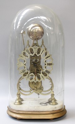 Lot 378 - A Skeleton Clock Under Glass Dome, striking on...