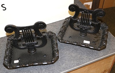 Lot 125 - A Pair of Black Painted Cast Iron Boot...