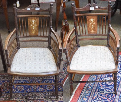 Lot 61 - A Pair of Edwardian Inlaid Chairs