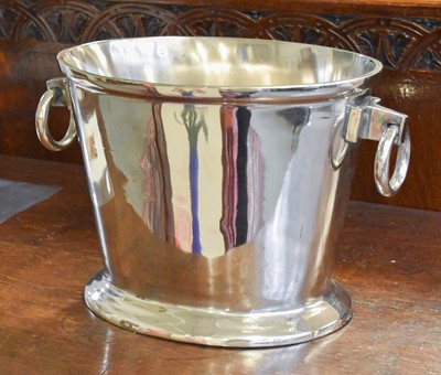 Lot 384 - A Champagne Ice Bucket, with twin ring handles,...